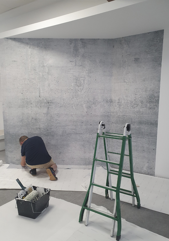 Preparación de pared para un mural