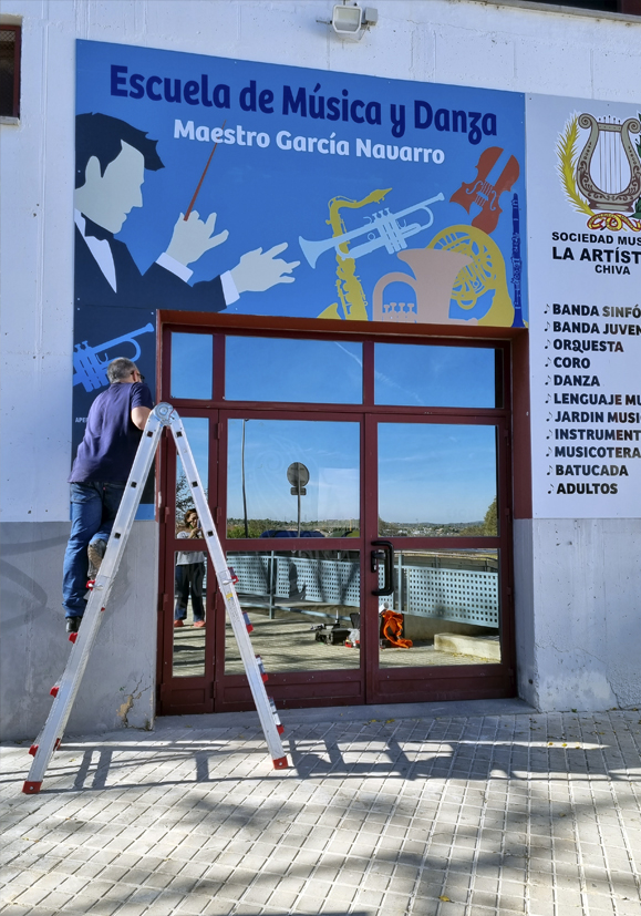 Rotulación exterior de escuela de música